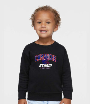 Camanche Football Toddler Juvy Crewneck Sweatshirt-Black