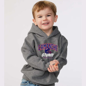 Camanche Football Toddler Hooded Sweatshirt-Graphite Heather