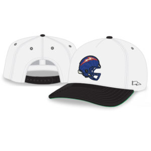 Camanche Football Rah-Rah 5-Panel Chino Twill Snapack Cap-White/Black/ Green Underbill