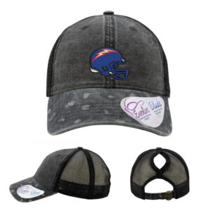 Camanche Football Infinity Her Women’s Printed Visor with Mesh Back Cap-Black/Black Leopard