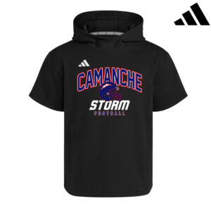Camanche Football Adidas  Dugout NWV Short Sleeve Hoodie- BLACK