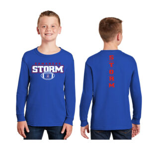 Camanche Football Youth Cotton Long Sleeve Tee-Royal