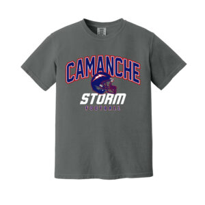 Camanche Football Unisex Comfort Colors Pigment Dyed Short Sleeve Shirt-Pepper