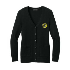 CNB Port Authority Women’s Easy Care Button-Up Cardigan Sweater-Deep Black