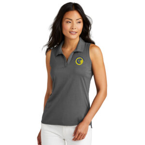CNB TravisMathew Ladies Coto Performance Sleeveless Polo-Quiet Shade Grey/Black