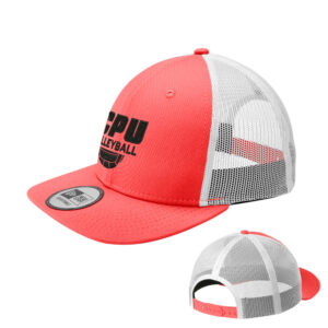 CPU Volleyball PG New Era Snapback Low Profile Trucker Cap-Coral /White