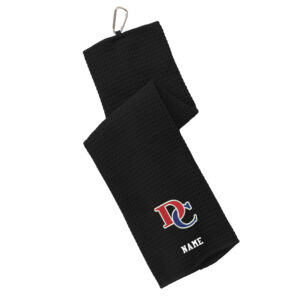 DC Boys Golf Port Authority Waffle Microfiber Golf Towel-Black