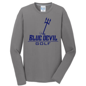 DC Boys Golf Men Long Sleeve Essential Blended Performance Tee-Medium Grey