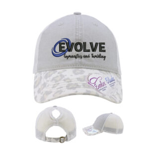 Evolve Infinity Her Women’s Printed Visor with Mesh Back Cap-Grey Snow Leopard
