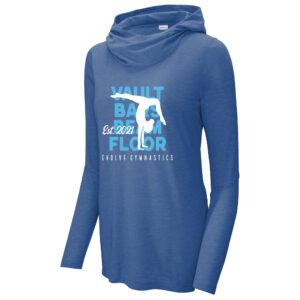 Evolve Sport-Tek Ladies PosiCharge Tri-Blend Wicking Long Sleeve Hoodie Tee-True Royal Heather