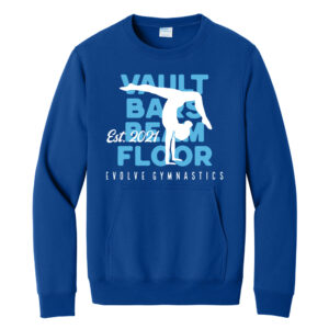 Evolve Unisex Core Fleece Crewneck Pocket Sweatshirt-True Royal