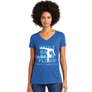 Evolve New Era Ladies Heritage Blend V-Neck Tee-Royal