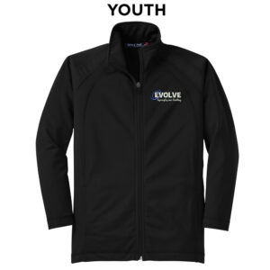 Evolve Sport-Tek Youth Tricot Track Jacket-Black/Black