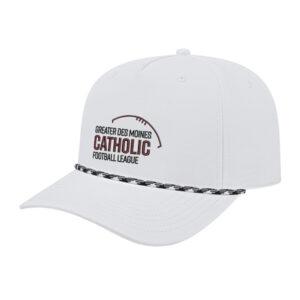 Greater DM Catholic FB League Cap America Athletic Rope Cap-White/White/Black