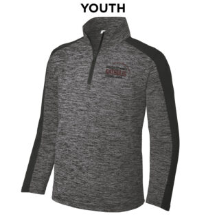 Greater DM Catholic FB League Sport-Tek YOUTH PosiCharge Electric Heather Colorblock 1/4 Zip-Grey/Black Electric