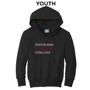 Greater DM Catholic FB League Youth Fleece Hooded Sweatshirt-Black