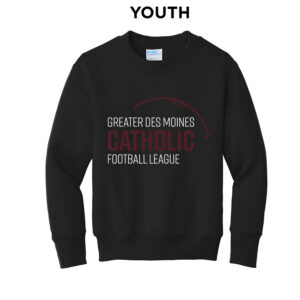 Greater DM Catholic FB League Youth Crewneck Sweatshirt-Black