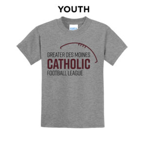 Greater DM Catholic FB League Youth Short Sleeve Tee-Athletic Heather
