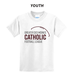 Greater DM Catholic FB League Youth Short Sleeve Tee-White