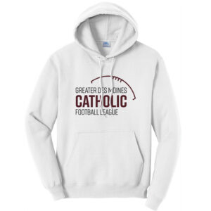 Greater DM Catholic FB League Unisex Fleece Hooded Sweatshirt-White