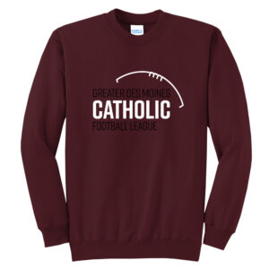 Greater DM Catholic FB League Unisex Fleece Crewneck Sweatshirt-Maroon