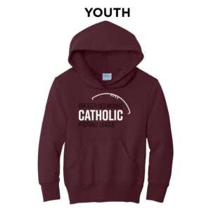 Greater DM Catholic FB League Youth Fleece Hooded Sweatshirt-Maroon