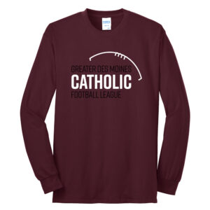 Greater DM Catholic FB League Unisex Cotton Long Slevee Tee-Maroon