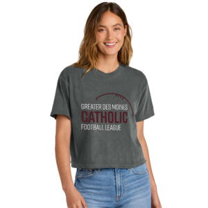 Greater DM Catholic FB League Comfort Colors Women’s Heaveweight Boxy Fit Slightly Cropped T-Shirt-Pepper