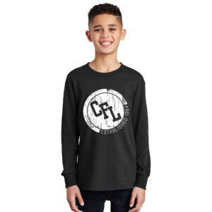Greater DM Catholic FB League Youth Cotton Long Sleeve Tee-Black