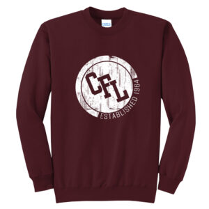 Greater DM Catholic FB League Unisex Fleece Crewneck Sweatshirt-Maroon