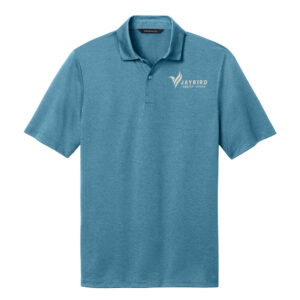 Jaybird Mercer and Mettle Men Recharge Jersey Polo-Harbor Blue Heather