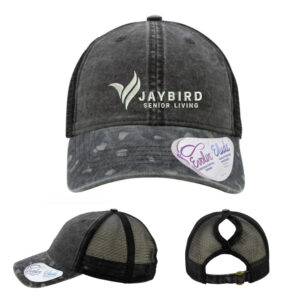 Jaybird Infinity Her Women’s Printed Visor with Mesh Back Cap-Black/Black Leopard