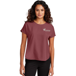 Jaybird Mercer and Mettle Women’s Stretch Crepe Crew-Rosewood