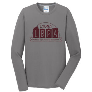 LBPA Men Long Sleeve Essential Blended Performance Tee-Medium Grey