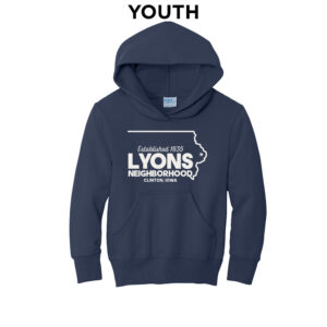 LBPA Youth Fleece Hooded Sweatshirt-Navy