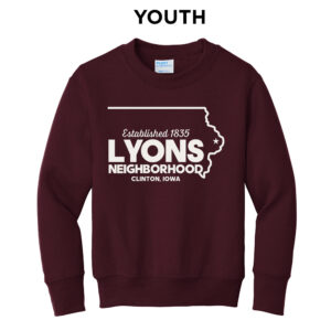 LBPA Youth Fleece Crewneck Sweatshirt-Maroon