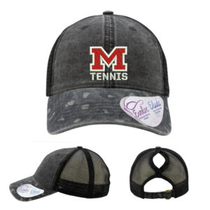 Maq Girls Tennis Infinity Her Women’s Printed Visor with Mesh Back Cap-Black/Black Leopard