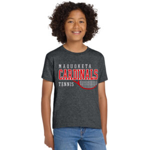 Maq Girls Tennis Youth Short Sleeve Tee-Dark Heather Grey