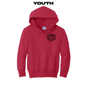 Maq Girls Tennis Youth Fleece Hooded Sweatshirt-Red