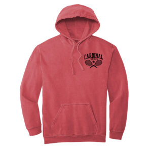 Maq Girls Tennis Unisex Comfort Colors Ring Spun Hooded Sweatshirt-Crimson