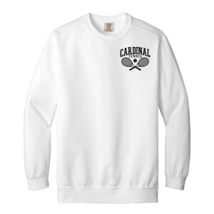 Maq Girls Tennis Unisex Comfort Colors Garment-Dyed Fleece Crew-White