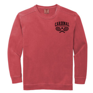 Maq Girls Tennis Unisex Comfort Colors Garment-Dyed Fleece Crew-Crimson