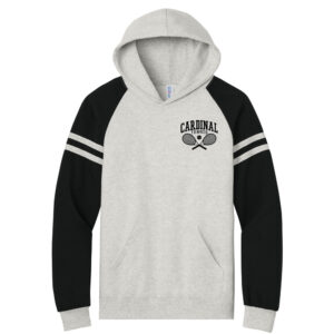 Maq Girls Tennis Jerzees Unisex NuBlend Varsity Colorblock Hooded Sweatshirt-Oatmeal heather/Black