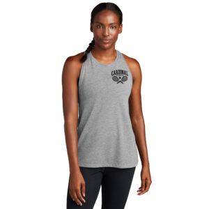 Maq Girls Tennis Sport-Tek Ladies PosiCharge Tri-Blend Wicking Tank-Light Grey heather