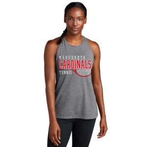 Maq Girls Tennis Sport-Tek Ladies PosiCharge Tri-Blend Wicking Tank-Dark Heather Grey