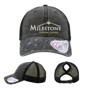 Milestone Employee Infinity Her Women’s Printed Visor with Mesh Back Cap-Black/Black Leopard