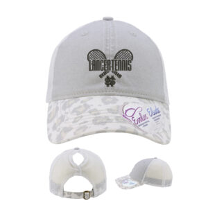 NS Girls Tennis Infinity Her Women’s Printed Visor with Mesh Back Cap-Grey Snow Leopard