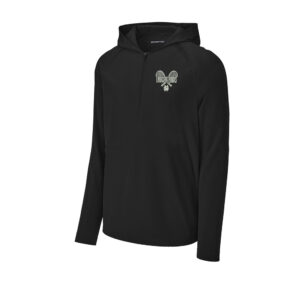 NS Girls Tennis Sport-Tek Men Repeat 1/2-Zip Long Sleeve Hooded Jacket-Black