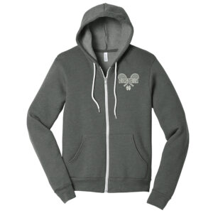 NS Girls Tennis BELLA and CANVAS Unisex Sponge Fleece Full-Zip Hoodie-Deep Heather