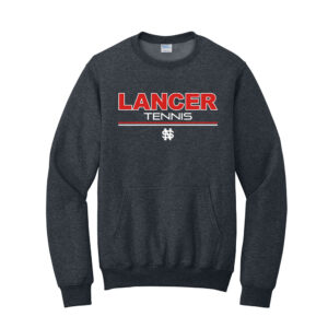 NS Girls Tennis Unisex Core Fleece Crewneck Pocket Sweatshirt-Dark Heather Grey